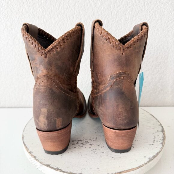 NEW Lane PLAIN JANE PJ Womens Cowboy Bootie 8 Brown Short Western Cowgirl Boots - Picture 3 of 11